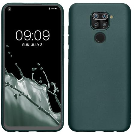 kwmobile Housse Compatible avec Xiaomi Redmi Note 9 Coque - Housse de téléphone Protection Souple en TPU - pétrole métallique