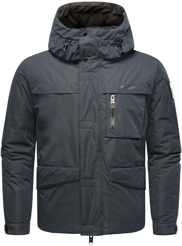 STONE HARBOUR Herren Winterjacke Outdoorjacke mit Fleece-Innenfutter und großer gefütterter Kapuze Yorchii XX S-3XL