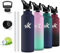 Gourde- 750 ml- Gourde Isotherme, Bouteille Isotherme, Sans BPA, Gourde Paille, Double Isolation, Gourde Metal, Avec Poignée, Gourde Sport, Bouteille d'eau pour Randonnée, Aptitude, Voyage, Camping