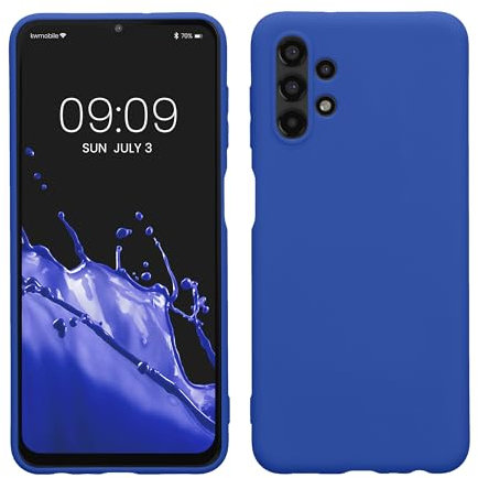 kwmobile Hülle kompatibel mit Samsung Galaxy A13 4G Hülle - weiches TPU Silikon Case - Cover geeignet für kabelloses Laden - Baltik Blau