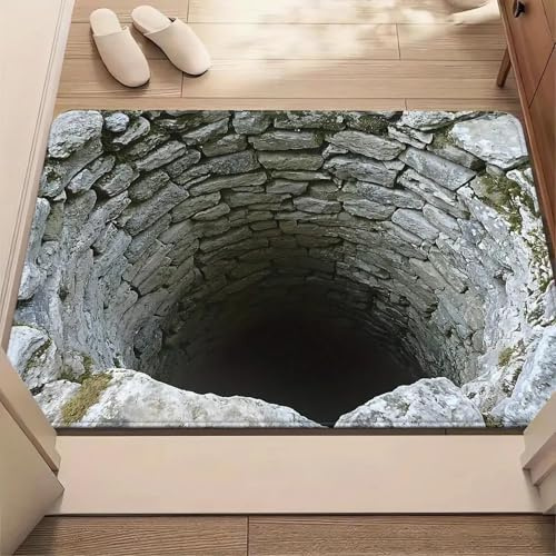 AVSMGP Fußmatte Für Drinnen Und Draußen, 3D-Teppich Mit Optischer Täuschung- Weich rutschfest Für Zuhause, Eingang, Hof, Boden, Terrasse,D,80 * 120CM/2'7 × 3'11