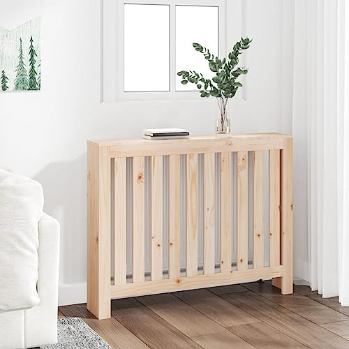 Mokuyary Cache-radiateur 108,5x19x84 cm Bois Massif de pin Housse Décorative, Couverture de Chauffage Meuble de Rangement Adaptées au Salon, à la Chambre, au Couloir -A