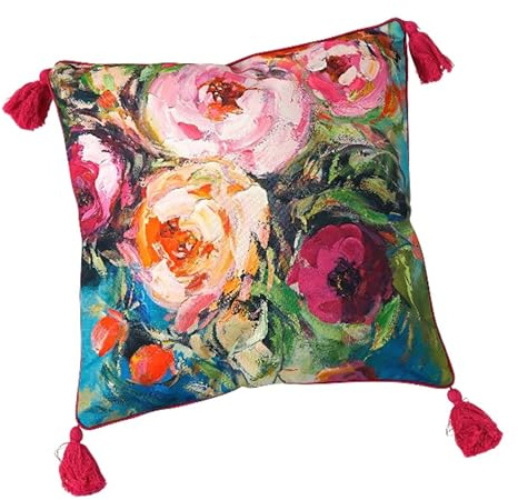 colourliving Outdoor Kissen 45x45 cm – wetterfestes Gartenkissen mit Designbezug – Zierkissen für Balkon, Terrasse & Garten – abnehmbar & waschbar – dekoratives Outdoor Sitzkissen (Flowers 3)