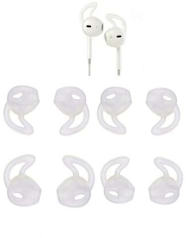 4 Pairs Sport Ear Hooks Covers Ear Gel for iPhone EarPods/Wired Earphone