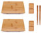 BambooMN Bamboo Sushi Plate/Tray, Chopsticks and Compartment Sauce Dish, 9.8 Rectangle - 2 Sets