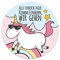 1 Einhorn Maus-pad Alle verrückt hier I dv_542 I Ø 22 cm groß I cooles Mouse-pad mit Spruch rund bunt rutschfest. Komm Einhorn, wir gehen.
