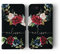 Tirita Personalised Wallet Phone Case for iPhone 6 & 6s With Card Holder – Leather Flip Case or Cover With Custom Name – Cute Personalised Gift for Women [07. Black Floral English Roses]