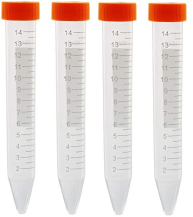 sourcing map 10Stk. 15ml Kunststoff Zentrifugenröhrchen mit Schraube Deckel Polypropylene Graduiertes Mikrozentrifugen Rohr Konisch Boden Rot Vorratsbehälter für Perlen Proben Labor