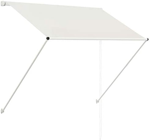 vidaXL Toldo de Funcionamiento con Manivela Manual Retráctil de Patio Lona Parasol de Porche Jardín Sombra Exterior Terraza 100x150 cm Color Crema