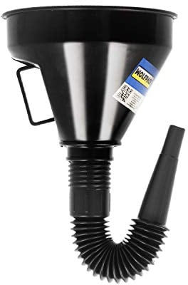 WOLFPACK LINEA PROFESIONAL Embudo Boca Ancha Ø 145 mm.Con Prolongador Flexible y Filtro Metalico. Embudo gasoil, embudo gasolina, embudo combustible