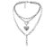 AILUOR Cool Punk Chunky Kette Erklärung Halskette für Frauen Mädchen Herzförmige Foto Medaillon Anhänger Layered Choker Halskette Schmuck (Silber)