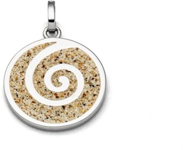 DUR Kollektion SANDSPIRALE, Anhänger, Kette, Lederband und Ohrstecker einzeln und in Sets, 925 Sterling Silber mit echtem Strandsand
