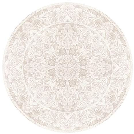 Runde Tapete selbstklebend Mandala Aquarell Ornament beige 175x175cm