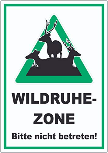 HB-Druck Wildruhezone Hirsche Schild A3 (297x420mm)