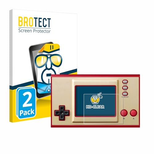 BROTECT Schutzfolie für Nintendo Game & Watch Super Mario Bros | 2 Stück Transparenter Displayschutz Made in Germany Klare Displayschutz-Folie Clear Einfache Montage Case-Friendly
