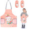 Boisbresil Delantal de Cocina para niños Juego de Delantales de Cocina Impermeables para niños Delantal de Chef Ajustable para niños con 2 Piezas de Manga Corta para Pintar Cocinar Hornear (Rosa)