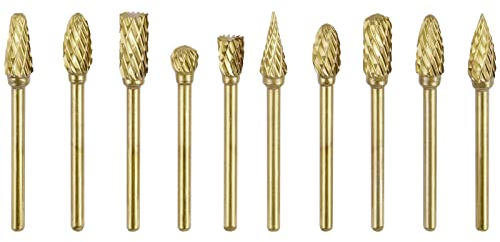 Bestgle hartmetall frässtifte set 10 stück wolframstahl fräser raspel set rotationsfräser rotary tool 3mm schaft bohrer set für heimwerker holzbearbeitung gravur metallschnitzerei bohren polieren