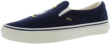 POLO RALPH LAUREN Keaton Polo Bear Canvas Sneaker, Navy Bear, 43 EU