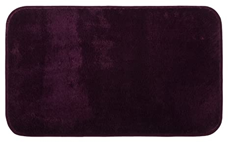 Gözze - Premium Rutschfester Badteppich, RIO, 100% Microfaser, 70 x 120 cm - Beere