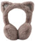 Kinder Ohrenwärmer Winter aus Weichem Plüsch Mädchen Wärmendes Ohrenschützer mit Süße KatzeÖhrche (Khaki Katze)