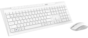 Rapoo 8210M Multi-mode Wireless Desktop Combo Set - White (QWERTY)
