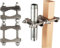 2 Pack Double Antenna Mast Clamp V Jaw Block 304 Stainless Steel TV Double Antenna Pole Holder Heavy Duty Pole to Pole Mounting Hardware Kit Bracket Holder for TV Ham, Flag Post, Umbrella, Parasols