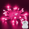Dalugo Pink Battery Fairy Lights, 3M 30 LED Pink Christmas Lights with 6h Timer, IP65 Waterproof Battery Powered Fairy Lights for Indoor Outdoor Valentines Day Decorations