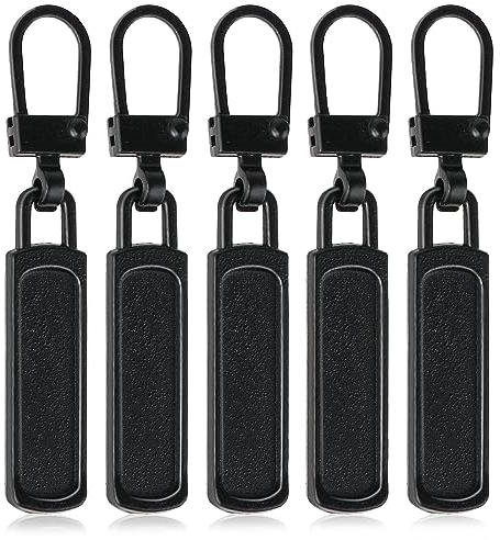 TIESOME 5 Stück Reißverschluss Zipper, Schwarz abnehmbarer Reißverschlussschieber Reißverschluss zipper ersatz Reissverschluss Reparatur Set Ersatzzipper für Koffer Mantel Stiefel Jackenrucksäcke