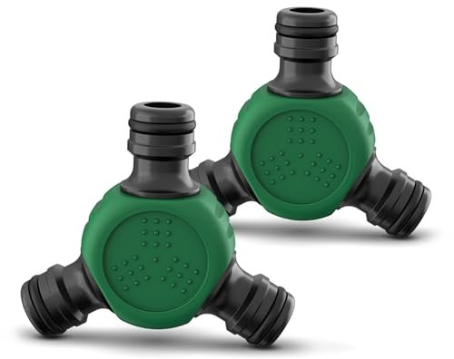 RASENWERK® - Y-Verbinder zur Schlauchabzweigung - Schlauch Verteiler - Zubehör für Gartenschlauch - Universeller Wasserverteiler - 2 Stück
