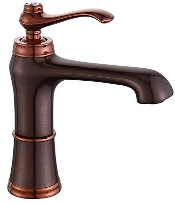 Robinet mitigeur, robinet de cuisine tout évier en cuivre robinet chaud-froid à levier unique évier monotrou cascade robinet mitigeur de pont