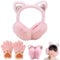 DKDDSSS 1PCS Ohrenwärmer, Earmuffs Ohrenwärmer Mädchen Süße Katzenohren Design Ohrenschützer Weiche Ohrenwärmer Winter Plüsch Ohrenschützer Kopfbedeckungen Winter Accessoire