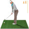LIFEZEAL Golf Abschlagmatte Mit Gummi Tee, Zusammenrollbar, 6 Abschlagpositionen & 2 Ausrichtungsstäbe, für Garten/Garage (152 x 117 x 3,2 cm)