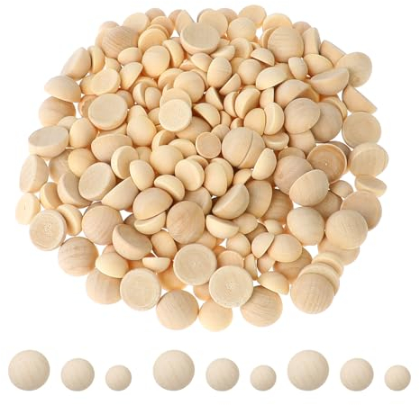 300 Stück halbe Holzkugeln, natürliche Halbkugeln zum Basteln Mini-Holzkugeln Holzperlen glatte Holzkugelperlen für DIY Farbe Holzbearbeitung Kunsthandwerk Dekoration