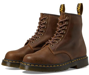 Dr. Martens 1460 Originals 8-Eye, Unisex, Soft Toe, Slip Resistant, 6 Inch Boot, Dark Tan, 13 Women/12 Men