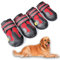 XSY&G Hundestiefel, wasserdichte Hundeschuhe, Hundeschuhe mit reflektierenden Streifen, robuste rutschfeste Sohle und rutschfest, Outdoor-Hundeschuhe für kleine, mittelgroße und große Hunde, 4 Stück,
