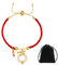 DAZZLUXE 1 bracelet en corde rouge, équipé de 1 sac de rangement noir, bracelet tissé, bracelet dragon chinois, bracelet rouge, bijoux créatifs personnalisés, bracelet réglable, 16,5 cm, corde,