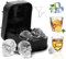 3D Totenkopf Silikon Eiswürfel FaJoek 4 Gitter Silikon Eiswürfelform, 3D Totenkopf Eiswürfelformen Eisformen 3D Schädel Model, für Gekühlte Getränke, Whisky und Cocktails (3D Skull)
