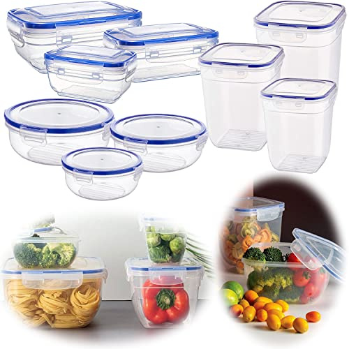 LS-LebenStil Frischhaltedose 800ml Rund Clip & Lock Vorratsdosen mit Deckel luftdichte Meal Prep Boxen Gefrierdosen Brotdose Jausenbox Storage Küche Behälter Aufbewahrungsbox Mikrowelle
