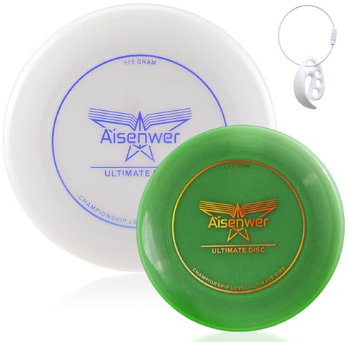 Ultimate frisbee disc 175g, ultimate frisbee profi, ultimate flugscheibe, Nachtfrisbee, Wird mit passender Frisbee-Schnalle für einfachen Transport geliefert, Sport,Strand,Freien Nachtspie(Weiß)