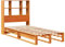 vidaXL Massivholzbett, Bett mit Bücherregal ohne Matratze, Holzbett Bettgestell mit Lattenrost, Palettenbett Einzelbett für Schlafzimmer, Wachsbraun 90x190cm