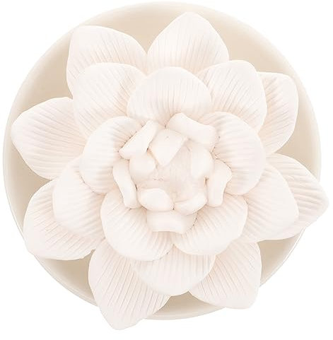 MOLUCKFU Passive Diffuser Aus Gips Blumendesign Duftstein Für Ätherische Öle Langanhaltender Raumduft Für Schlafzimmer Wohnzimmer Bad Und Auto Weißer Schmetterling + Weiße