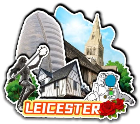 Leicester UK Fridge Magnet 3D Wooden Craft Funny City Travel Souvenir Collection Home Kitchen Office Decoration
