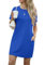 GRECERELLE Womens Summer Mini Dress Cap Sleeve Crew Neck T Shirt Short Casual Beach A Line Dresses with Pockets (Royal Blue, M)