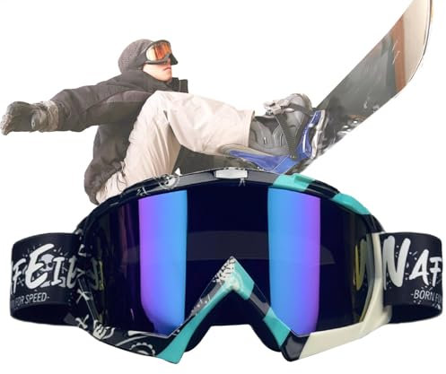 Generisch Ski Goggles, Ski Goggles Womens, Snowboard Snow Skiing Goggles, Anti-Scratch Ski Goggles, Absorb Uv Rays, Skiing Goggles Snowboard Goggles for Riding Sports Climbing