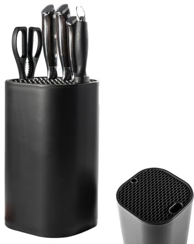 Bloc à couteaux universel sans porte-couteaux avec 21 fentes et design drain - Bloc à couteaux universel - Convient pour tous les couteaux de cuisine