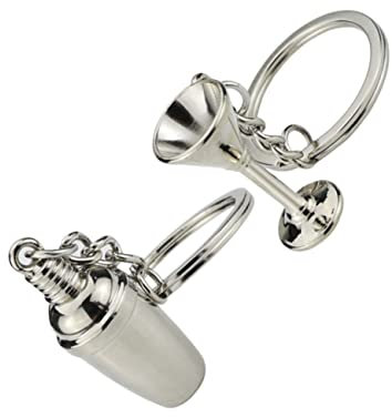 Holibanna 2pcs Creative Cocktail Shaker Keychain Goblet Shaped Keyring for Women Keychains Hanging for Cocktail Accessories and Drinks Scenario