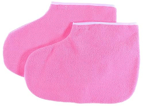 MUSISALY Wachsbad Handschuhe Baumwolle Frottee Wärmeschutz Fuß und Handpflege Spa Überzug Rosa