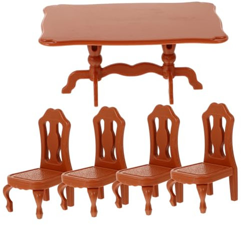 Alasum 1satz Miniaturmöbel Set Für Puppenhäuser Mit Stühlen Und Tisch Simulierte Europäische Designmöbel Für Kreative Spielwelten Als Puppenhaus Zubehör Und Dekoration