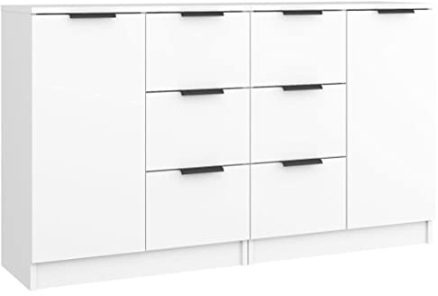 vidaXL Sideboards 2 pcs White 60x30x70 cm Engineered Wood