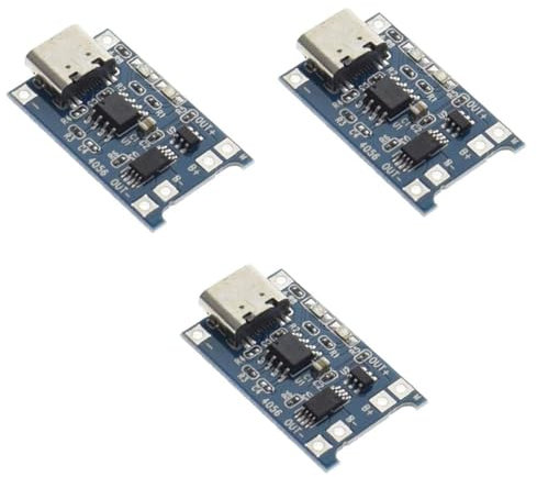 Tp4056 Type - C USB 5V 1a 18650 Lithium Chargeur de Batterie Module de Charge avec Double Fonction de Protection 3pcs